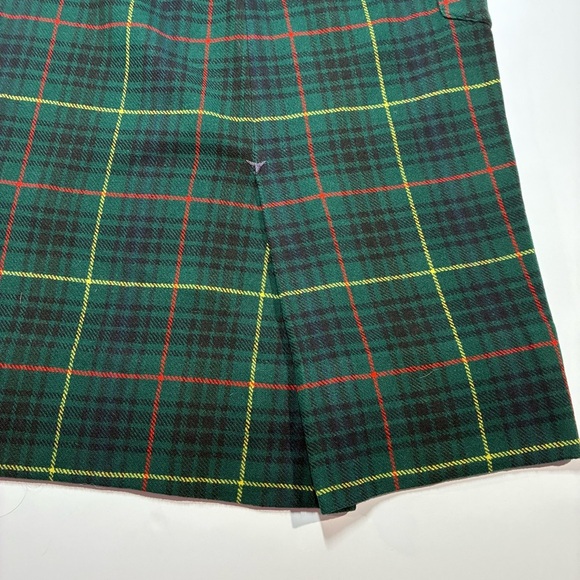 Vintage Handmade Wool Skirt Green Yellow Plaid XS/S - Picture 4 of 6